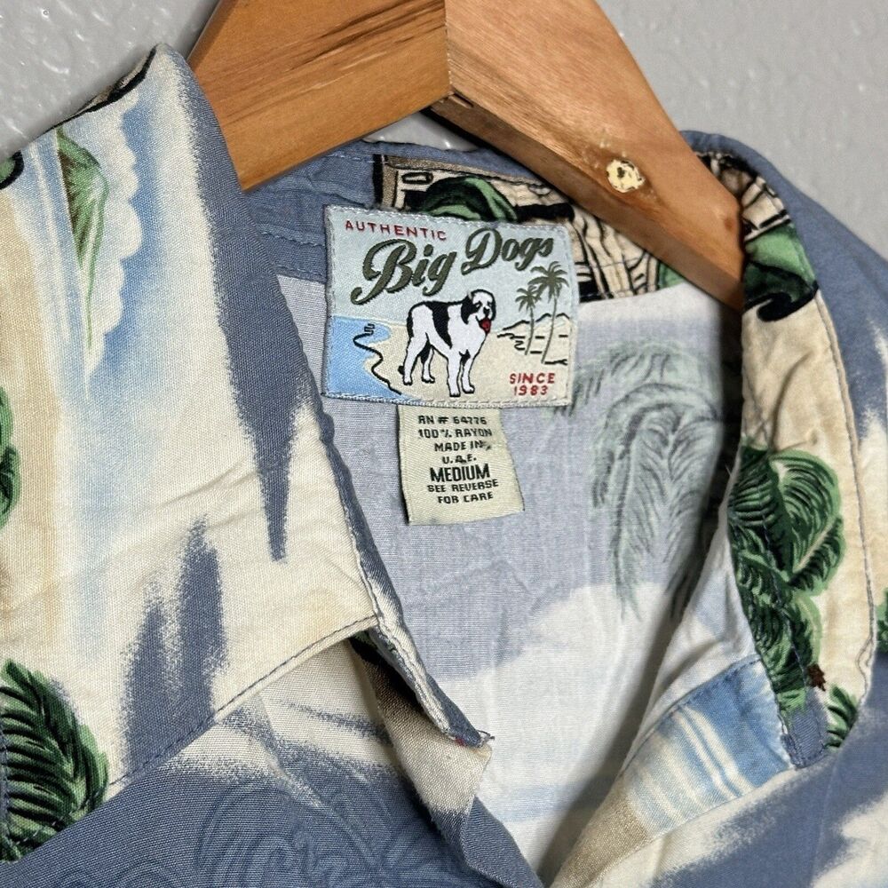 Authentic Big Dogs Vintage 90s Button Up Tank Rayon Size Medium - Picture 3 of 5